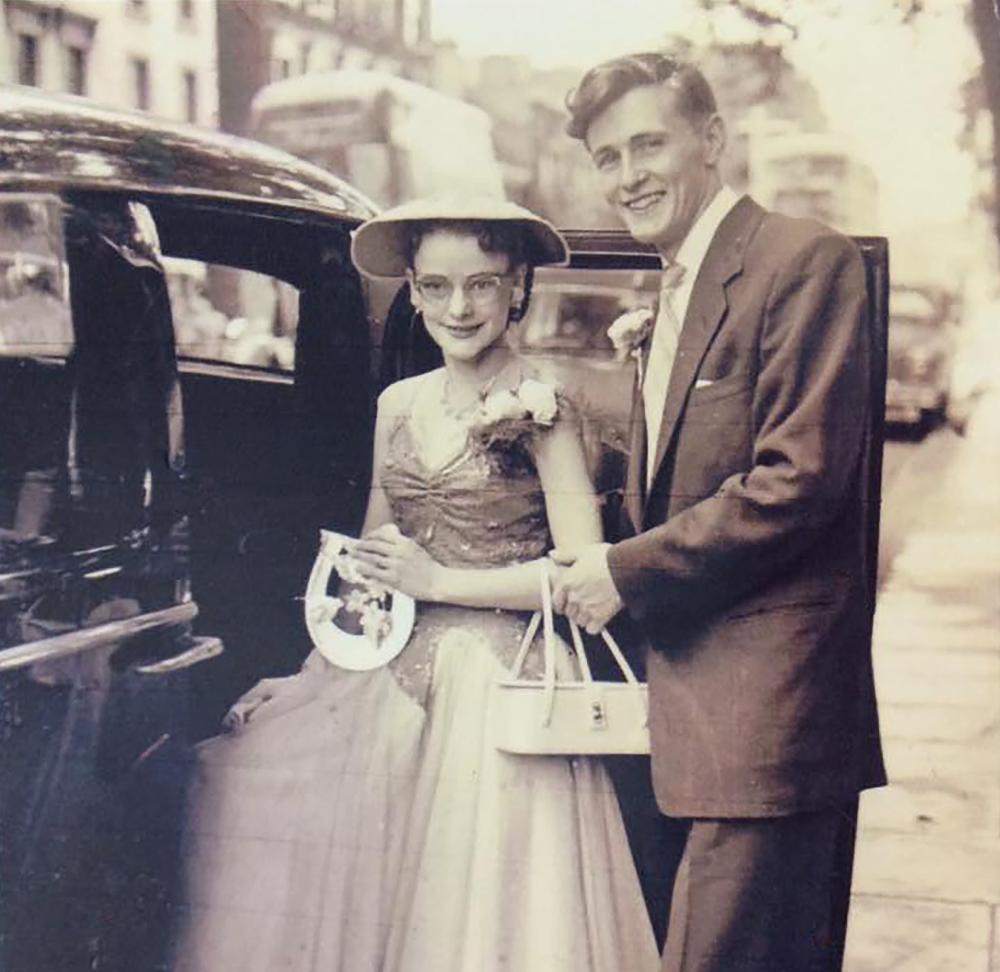 photograph of Kate and Denis King on their Wedding day